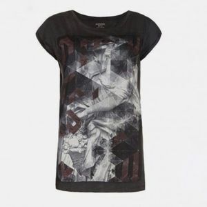 SOLDD All Saints Gray Folds Tonic Crew Graphic Tee XS